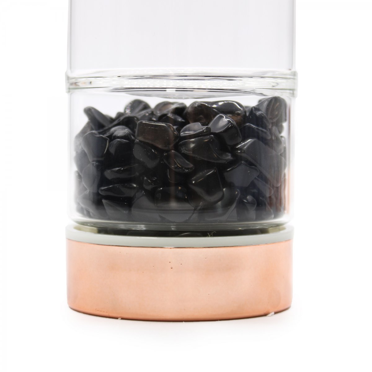 Skleněná láhev na čaj s onyxem - Rose Gold 500 ml